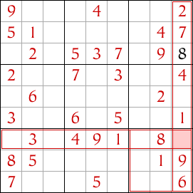 Open Single Sudoku technique example for beginners